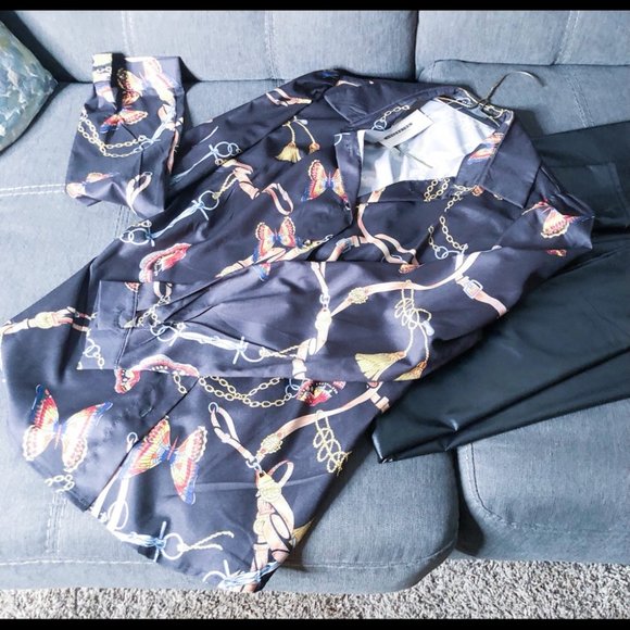 Multi-Colored Button Down Blouse - Picture 2 of 5